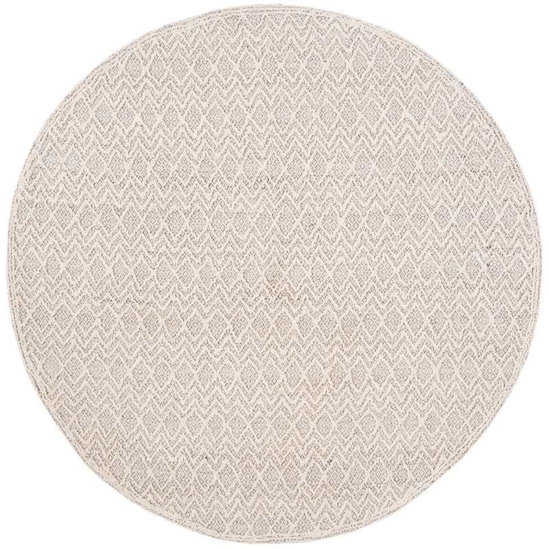 Hamlin Trace Hand Tufted Wool Geometric Rug, Round 6'