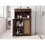 Armoire de rangement pour salle de bain avec 2 portes en rotin-1872691839
