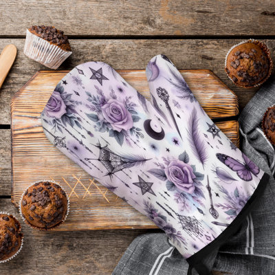 Lilac Dark Oven Mitt Cotton Twill