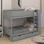 Lit superposé simple au-dessus de simple avec tiroirs et armoire-1429425984