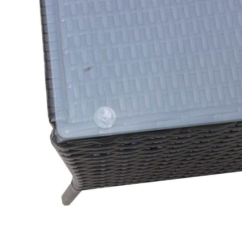 Mobilier de patio 4 pièces: avec coussins et table d'appoint en verre trempé noir, Vert