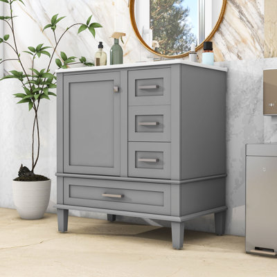 Ensemble de meuble-lavabo simple autoportant contemporain avec rangement Dun Dunhamburgh