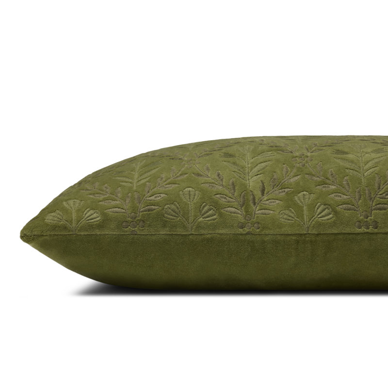 Coussin décoratif Magnolia Home par Joanna Gaines x Loloi Adelina, 13'' x 21'' Cover Only, Green
