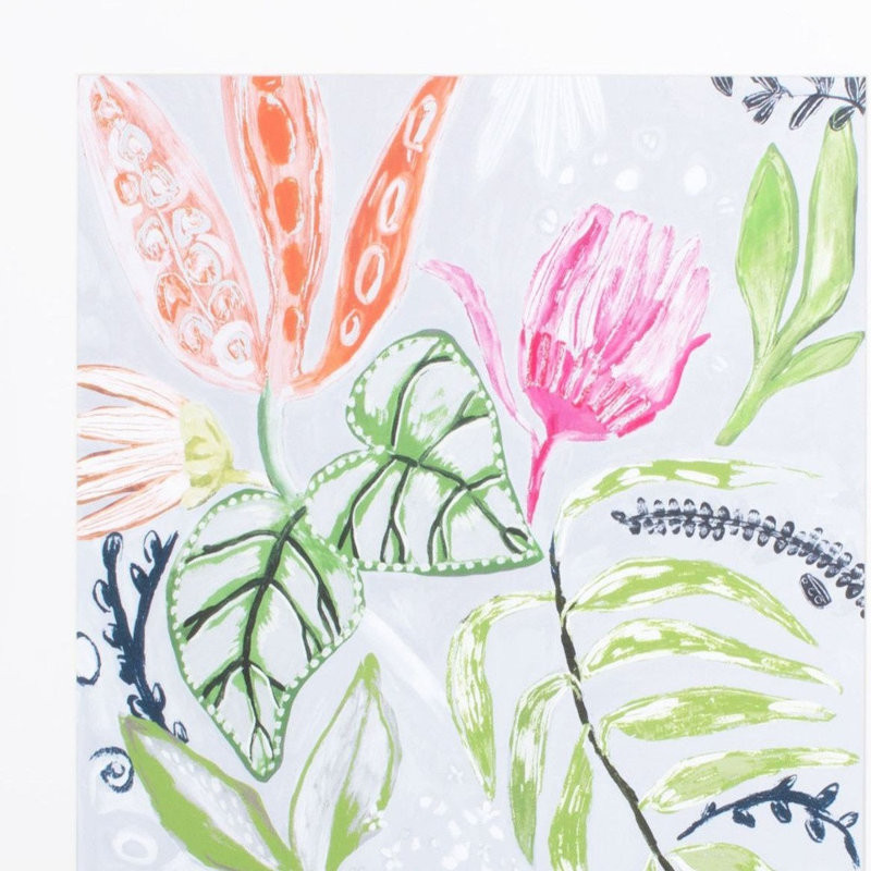 «Tropical Blooms II», reproduction d'art encadrée dorée