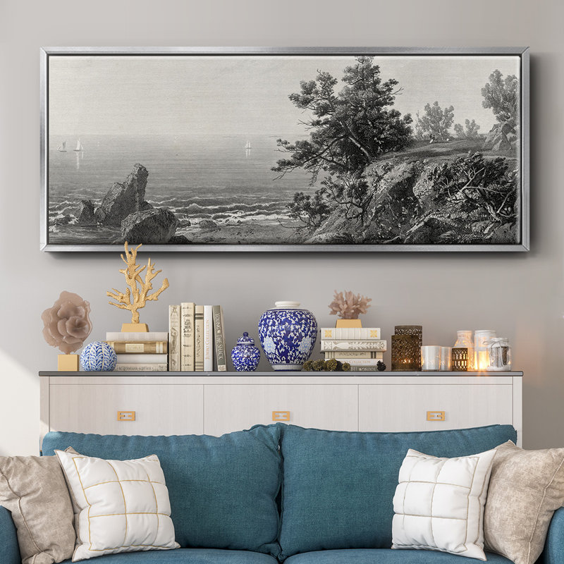 Sur la côte de Beverly, Massachusetts, H 24 po x l 60 po x P 1,5 po, Argent