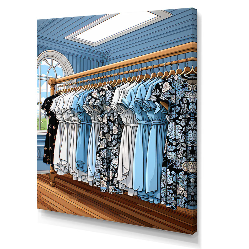 Blue Nouveau Laundry Couture - Art mural, H 20 po x l 12 po x P 1 po