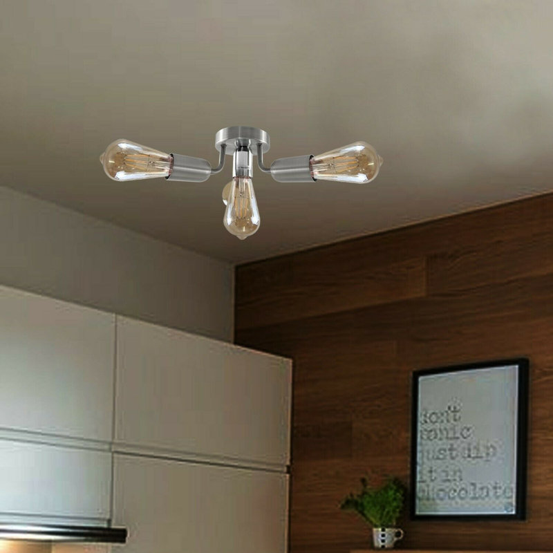 Neravetla Flush Mount, Satin Nickel, No