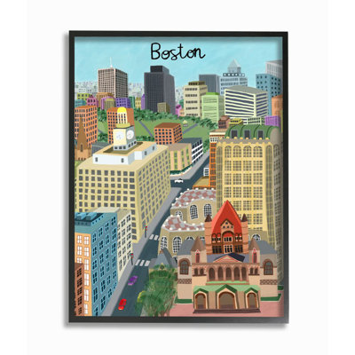 « Colorful Boston Massachusetts City Landmark » par Carla Daly-impression d’art graphique