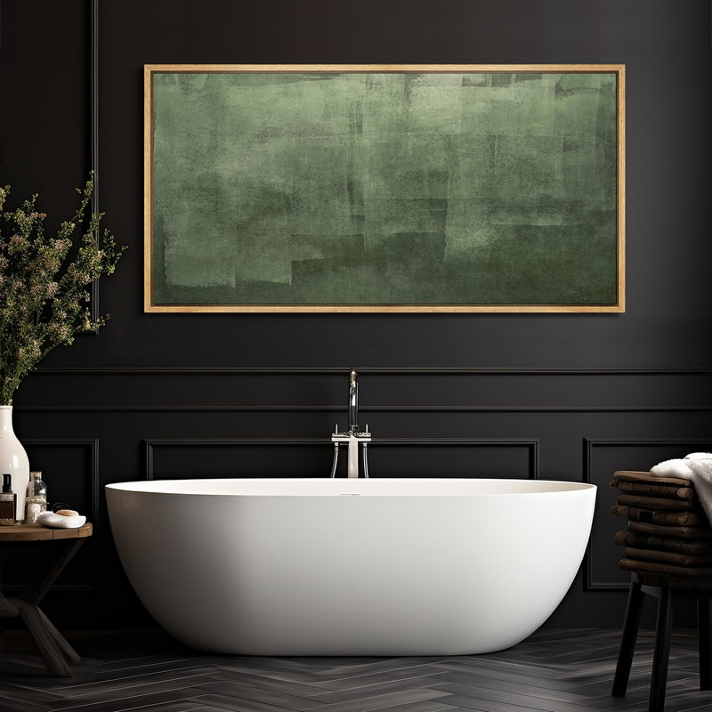 Impression sur toile encadrée sur fond vert foncé, Natural Floater Frame, H 30 po x l 60 po