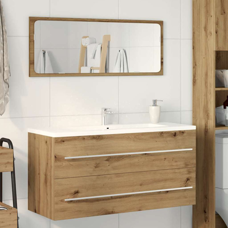 Lucama 100cm Single Bathroom Vanity Base Only, Artisan Oak