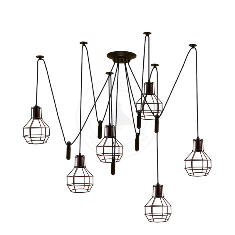 Dahill 6 - Light Cluster Pendant, Yes, Rustic Red