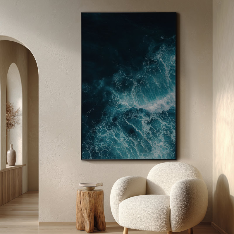 Reproduction d'art extra large océan - plage, paysage côtier, décoration pour le salon ou la chambre à coucher, assemblage requis