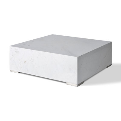 Home Square Marble White Coffee Table
