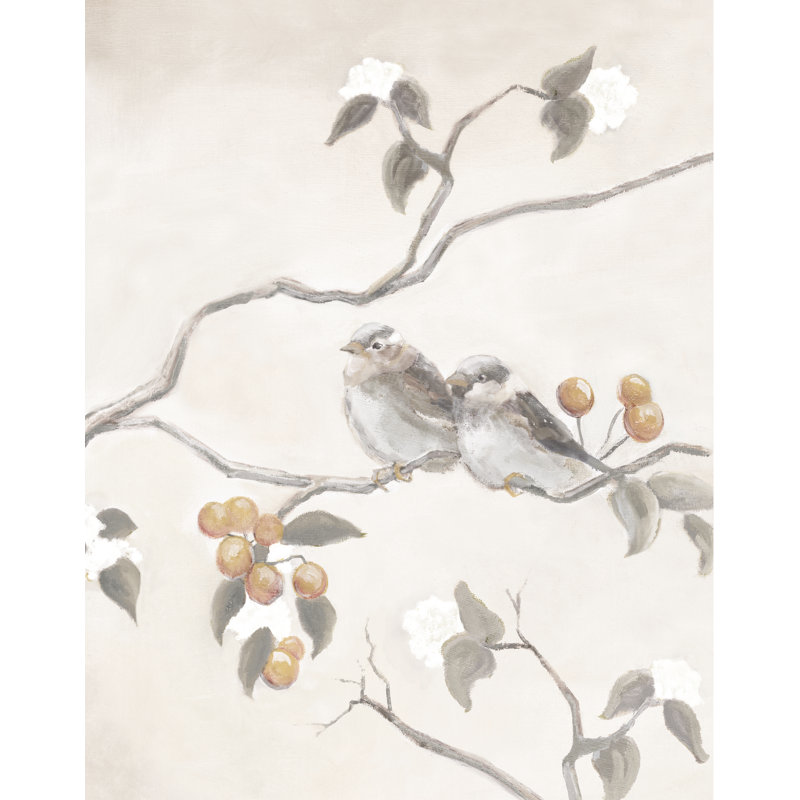 Birds in Branches I - Painting Print, Wrapped Canvas, 76cm H x 51cm W
