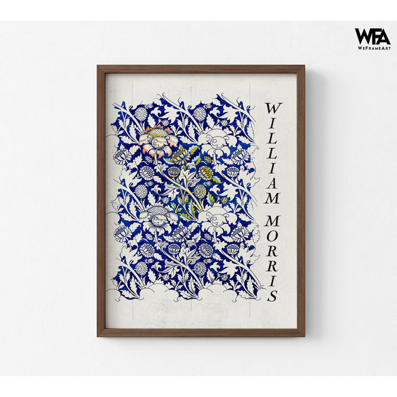 Wey par William Morris, impression sur coton, très grand motif classique, impression d'affiches sur textile, décoration murale encadrée