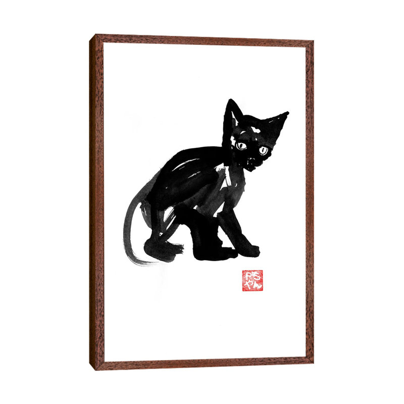Neko by Péchane - Print on Canvas, Classic Brown Wood Framed, 66.04 cm H x 45.72 cm W