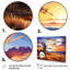 Windmill Evening Glow Meadows - Wind Turbines, art mural sur toile 4 pièces-74423108