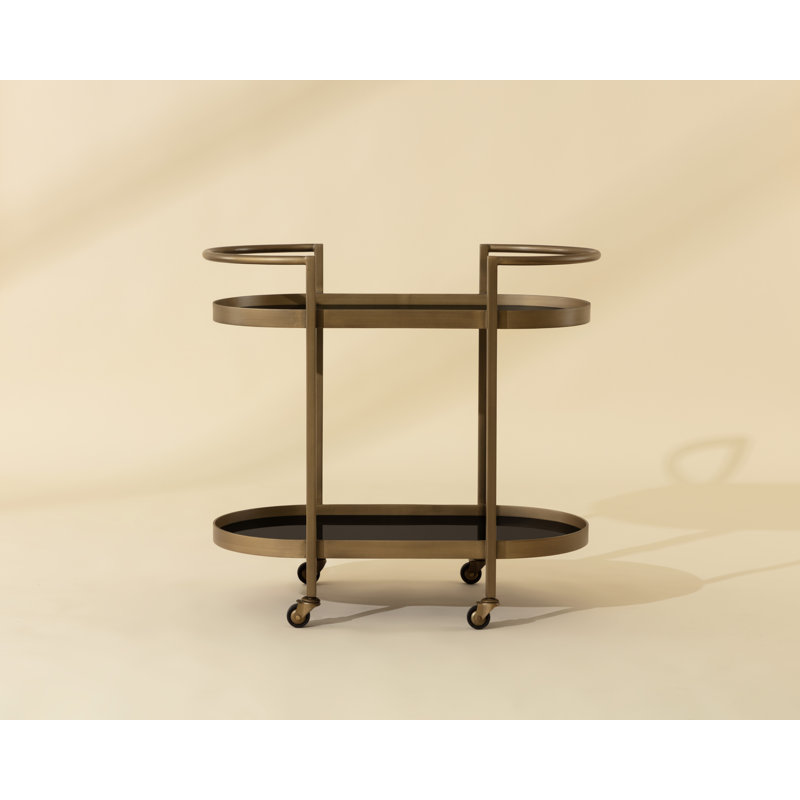 Bartlett Metal Bar Cart with Wheels