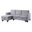 Canapé-lit modulaire réversible en velours de 82,5 po avec méridienne de rangement-46595559