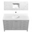 Élégant meuble-lavabo en bois 60 po avec lavabo, design gris moderne