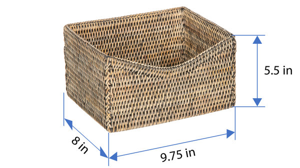 La Jolla Rectangular Rattan Storage and Toilet Roll Box