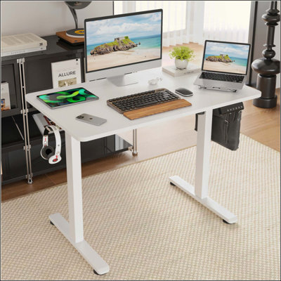 Electric Standing Desk Adjustable Height Sit Stand Home Office Desk With Splice Board