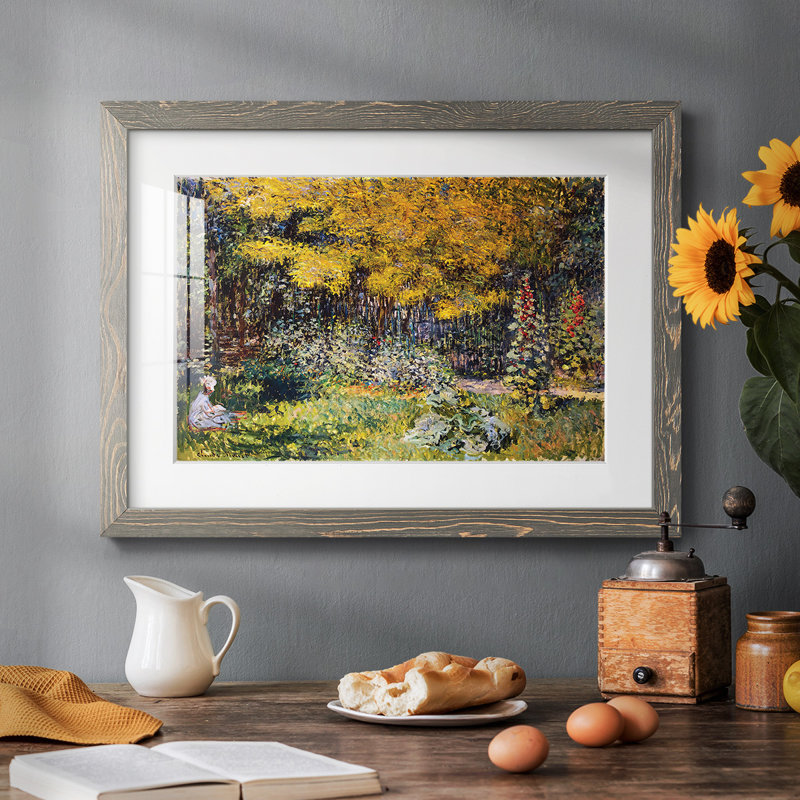 Le jardin. (Le Jardin), 1876, H 28 po x l 42 po x P 1,5 po, Gris