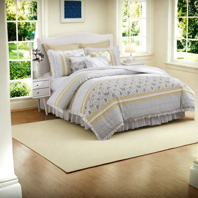 Piece Queen Bedding Sets, Cotton Percale Yellow, Farmhouse Comforter Set