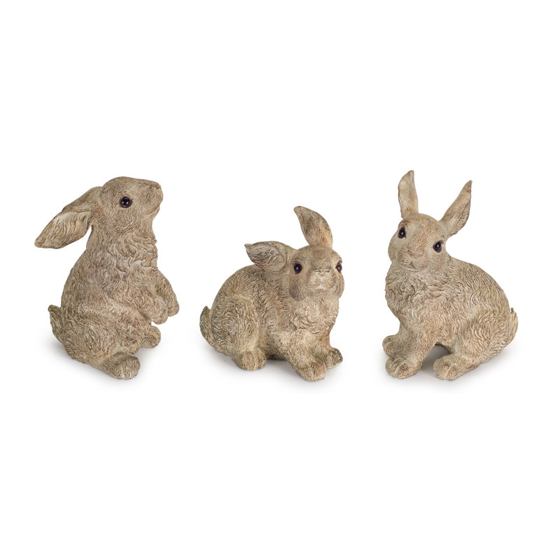 Ensemble de trois figurines de lapin 7 "