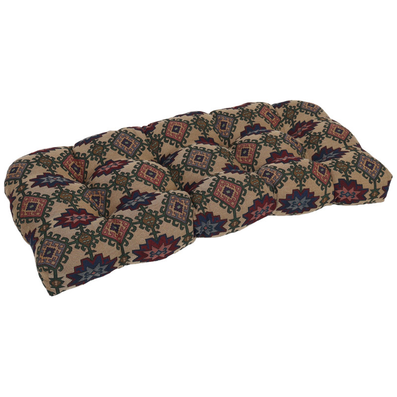 42-Inch By 19-Inch Rounded Back Tapestry Loveseat Cushion