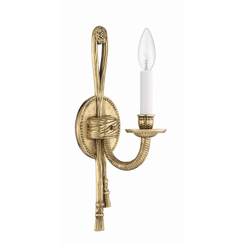 Neena Candle Wall Light, Olde Brass