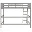 Lit mezzanine simple en bois massif avec échelle-2125245592