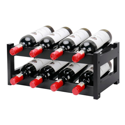 Support à vin à 2 niveaux pour 8 bouteilles