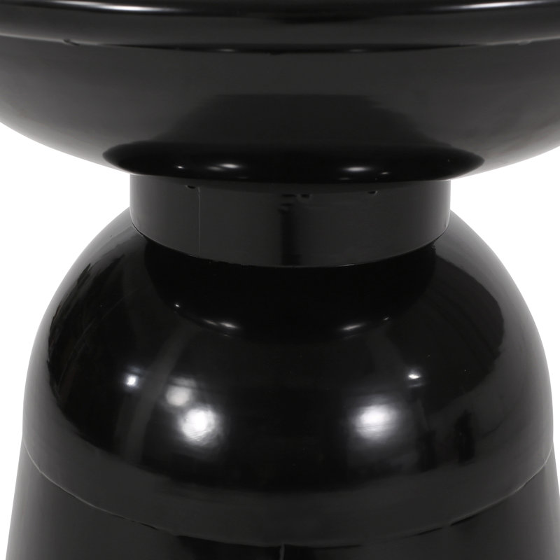 Ensemble de 2 tables d'appoint d'extérieur en fer avec motif évasé, noir, Noir