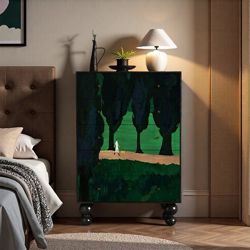 Armoire décorative à cinq tiroirs