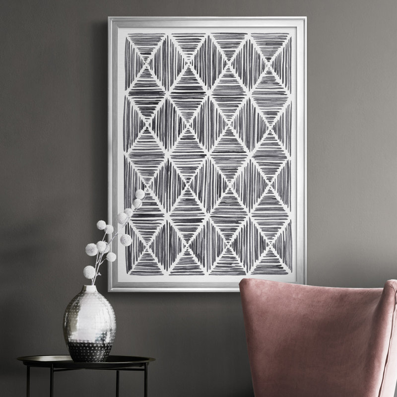 Vibrato IV - reproduction d'art sur toile, H 30,5 po x l 22,5 po x P 1 po, Cadre argenté