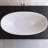71" Matte White Freestanding Bathtub Deep Soak Oval Design, Solid Surface & Built-In Chrome Drain