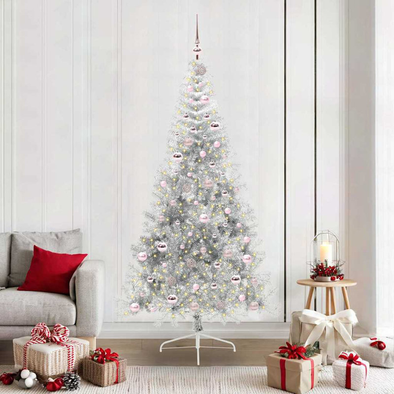  Artificial Pre-lit Christmas Tree PET, 6.89' H, Pink