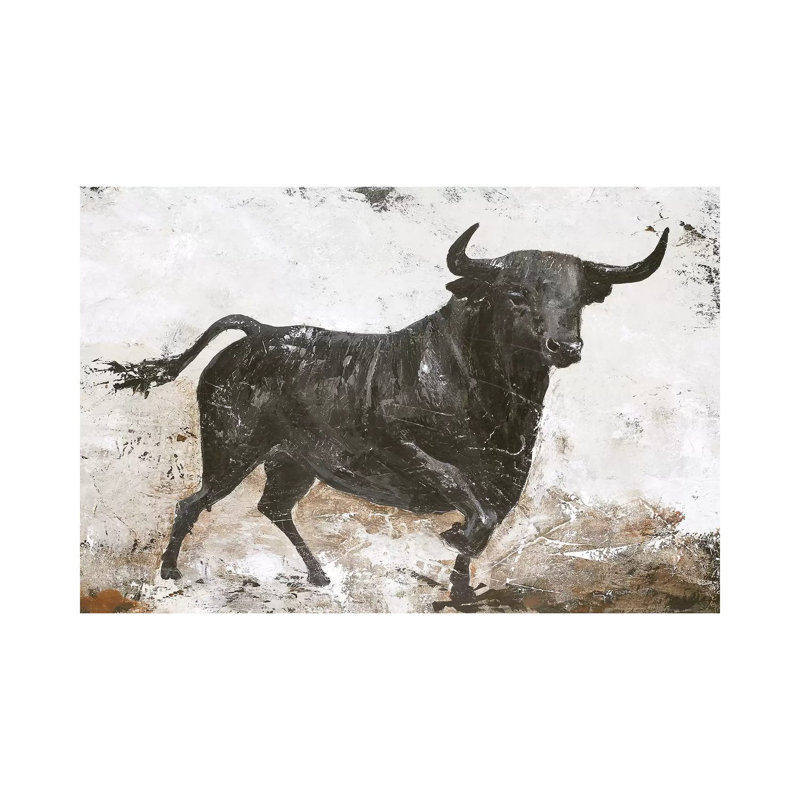 «Black Bull», impression sur toile tendue, H 8 po x l 12 po x P 0,75 po