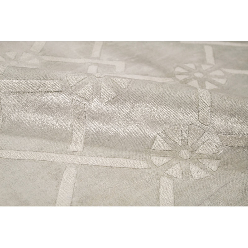 Tapis argent noué à la main de haute qualité