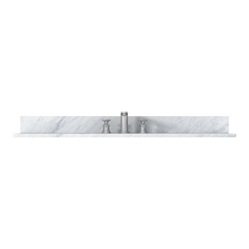49 in. White Natural Marble Rectangular Single Sink Bathroom Vanity Top
