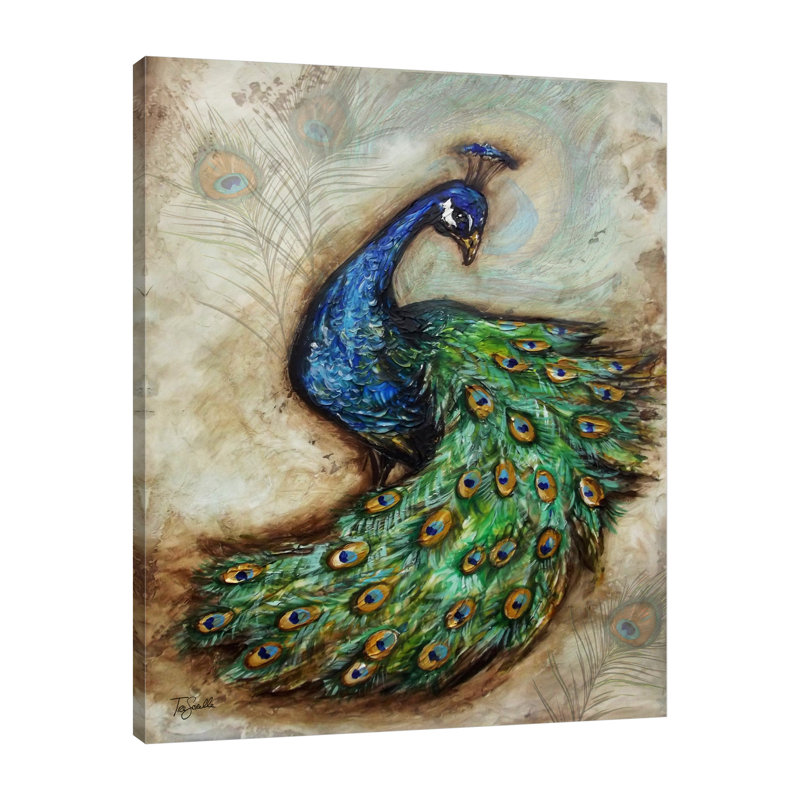 « peacock », reproduction sur toile tendue, H 20 po x l 16 po