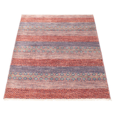 One Of A Kind Silk Shadow Red 4'1" x 5'5"Area Rug