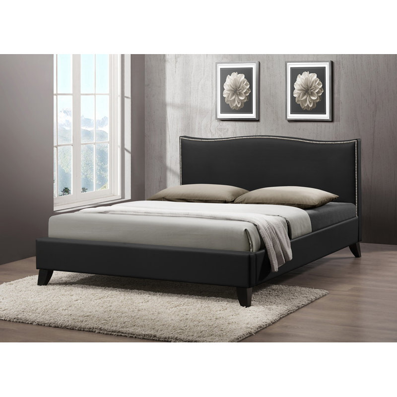 Vegan Leather Platform Bed, Queen, White
