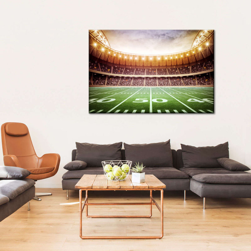 Foule de football bondé - impression sur toile tendue, H 34 po x l 51 po x P 1,25 po