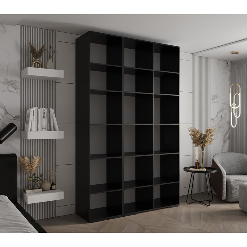 Baten 3 Door Manufactured Wood Wardrobe, Matte Black