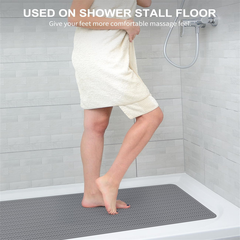 Graeme Plastic / Acrylic Non-Slip Shower Mat, Dark Grey