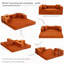 Canapé-lit modulaire double en mousse compressée avec plusieurs options de disposition, comprenant 2 coussins, tissu velours côtelé doux, polyvalent pour le salon, la chambre à coucher, un appartement et plus encore. Dimensions: 76,38 po x 35,04 po, orange