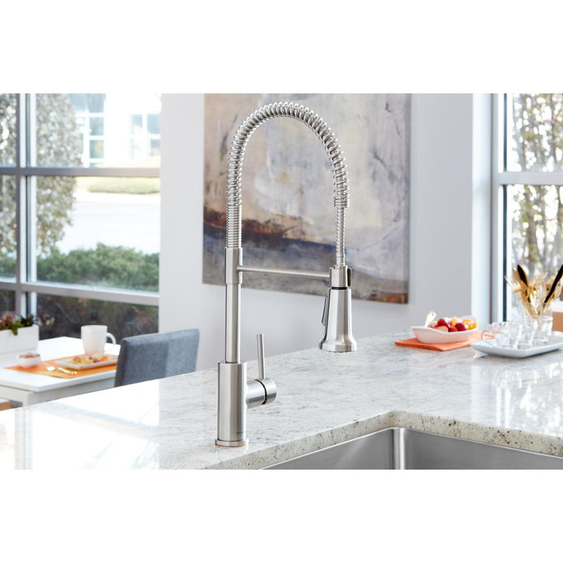 Avado Pull Down Single Handle Kitchen Faucet, Lustrous Steel