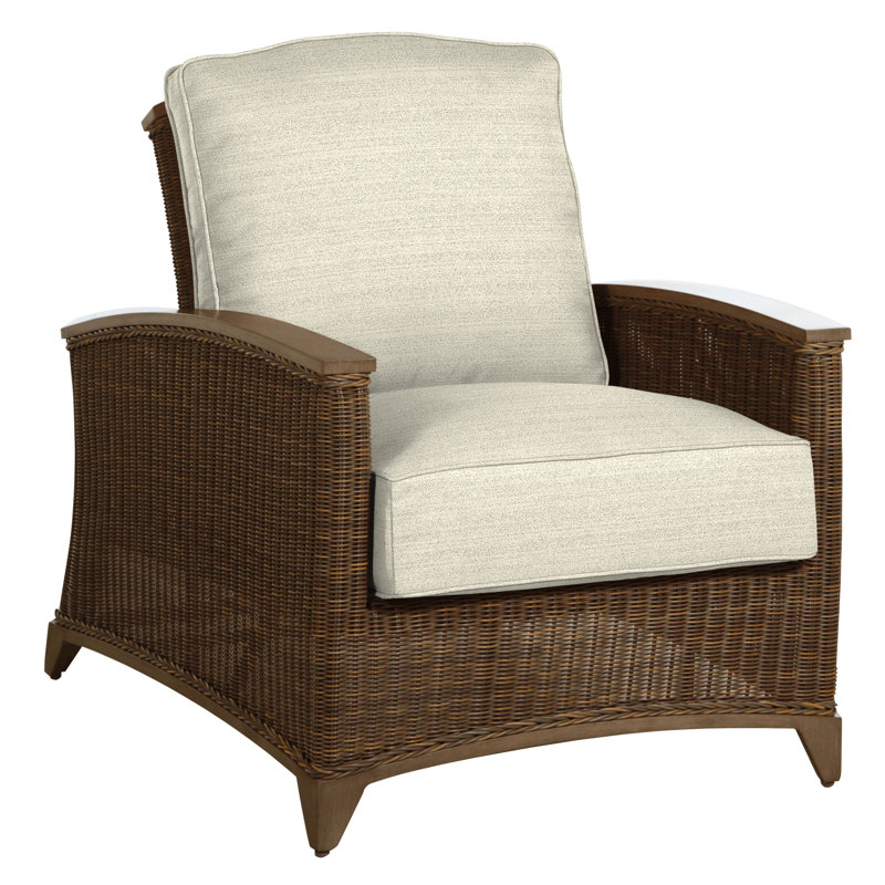 Astoria Patio Chair with Cushions, Astoria #90 Raffia/Oak, Dove Sunbrella® Linen, Welt